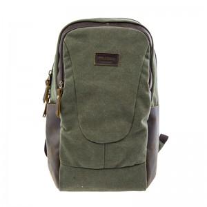 17SC-6456D Добро пожаловать OEM экологически чистый прочный зеленый рюкзак путешествия холст с 15,4-дюймовым отделением для ноутбука